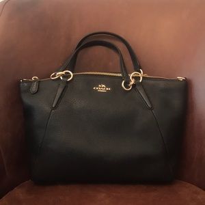 New! Coach black leather handbag!